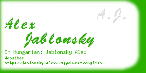 alex jablonsky business card